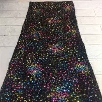 

Madison African French Sequins Lace Fabric 2019 Tulle Net Lace Fabric High Quality Nigerian Sequins Lace