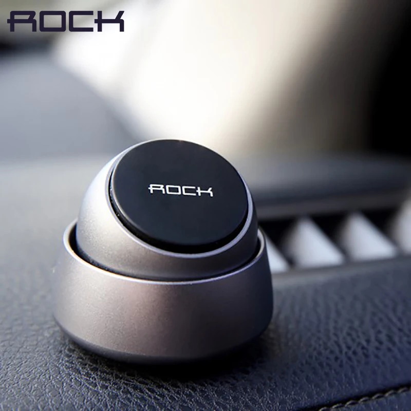 ROCK Magnetic Car font b Phone b font Holder 360 degree anti skid Luxury Metal Aluminium