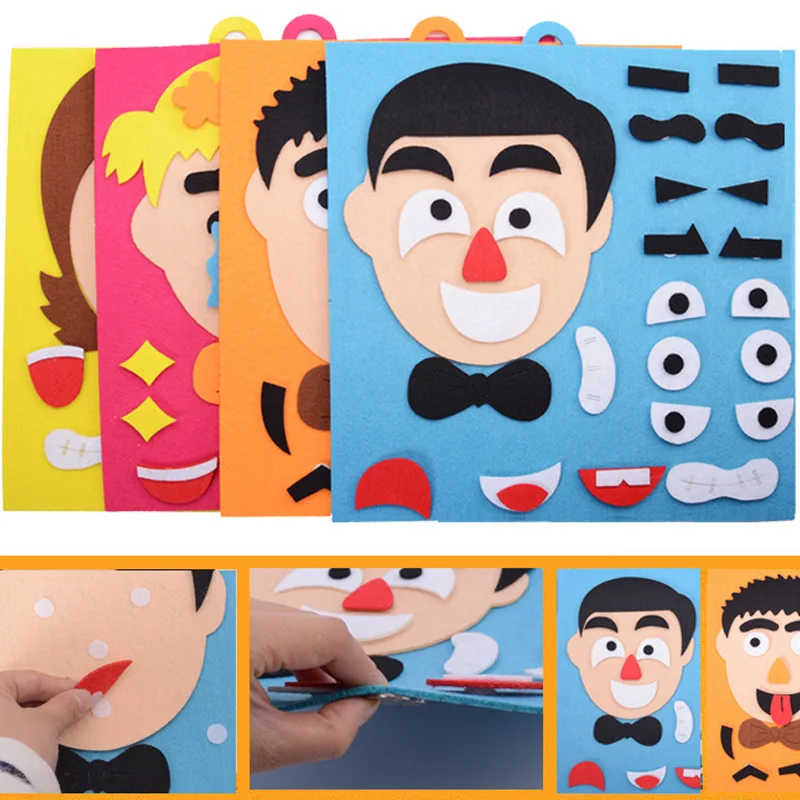 wonderful 3D Parents And Kids Five Sense Organs EVA Foam DIY Assembling Puzzles Jigsaw Children Recognition T