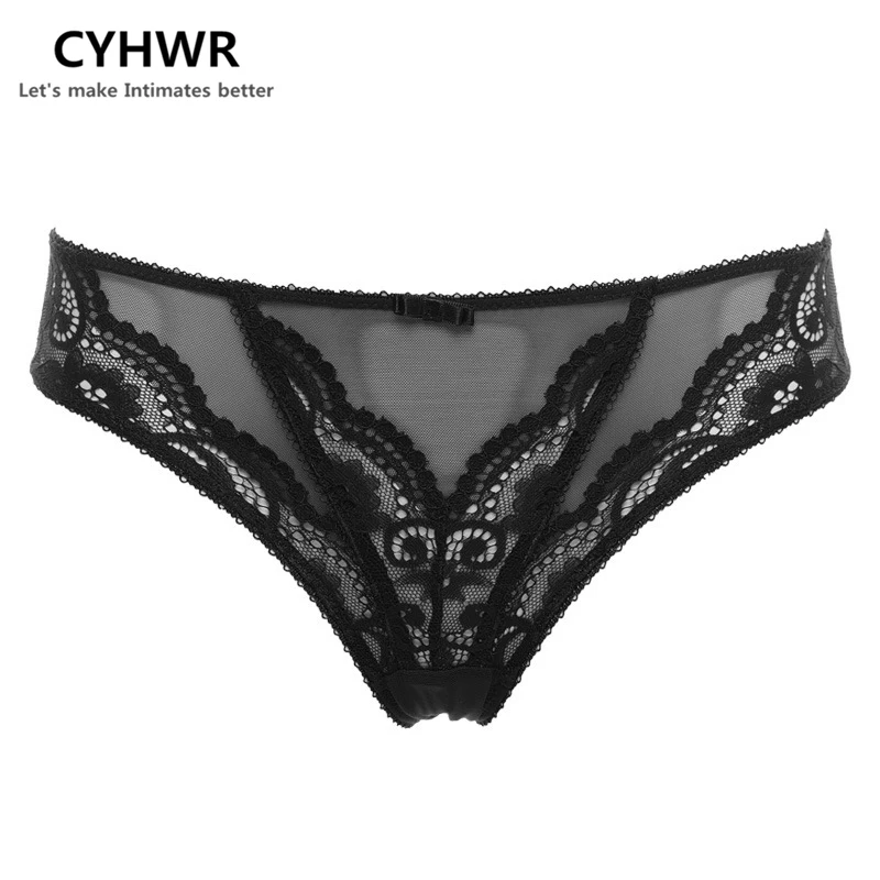 CYHWR Women Underwear Briefs Sexy Transparent Lace Bow Red Black White