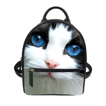 

Women Backpack 3D Cute Cat Printing Mini Backpack Teenager Girls Boys Book Bag Ladies Travel Beach Bag Animal Mochila New