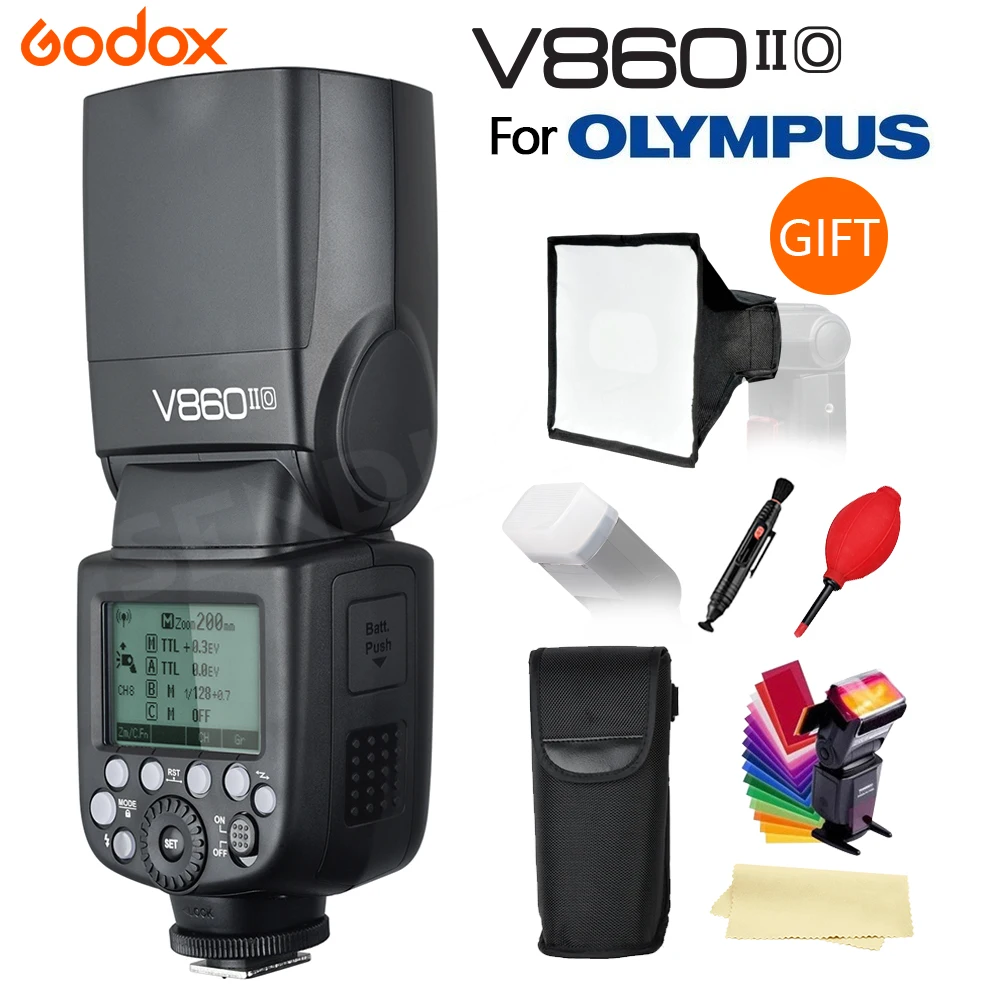 

Godox V860IIO Camera Flash 2.4G HSS 1/8000s with 2000mAh Li-on Battery Wireless Speedlite Light for Olympus