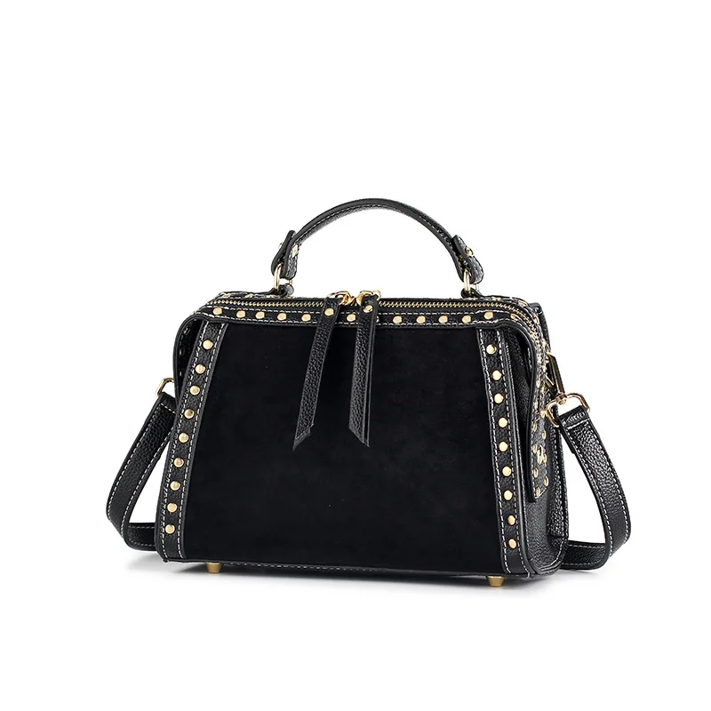 

2019 New Female Korean Version Simple Small Square Bag With Rivet Single Shoulder Slanting High Quality Shoulder Bag Hot Sale