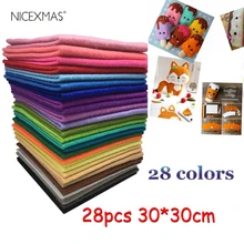 28 шт., ручная работа, фетровые цветы, ручная работа, Feltro Para Artesanato для кукол, шерсть для валяния, 30x30 см, 28 цветов