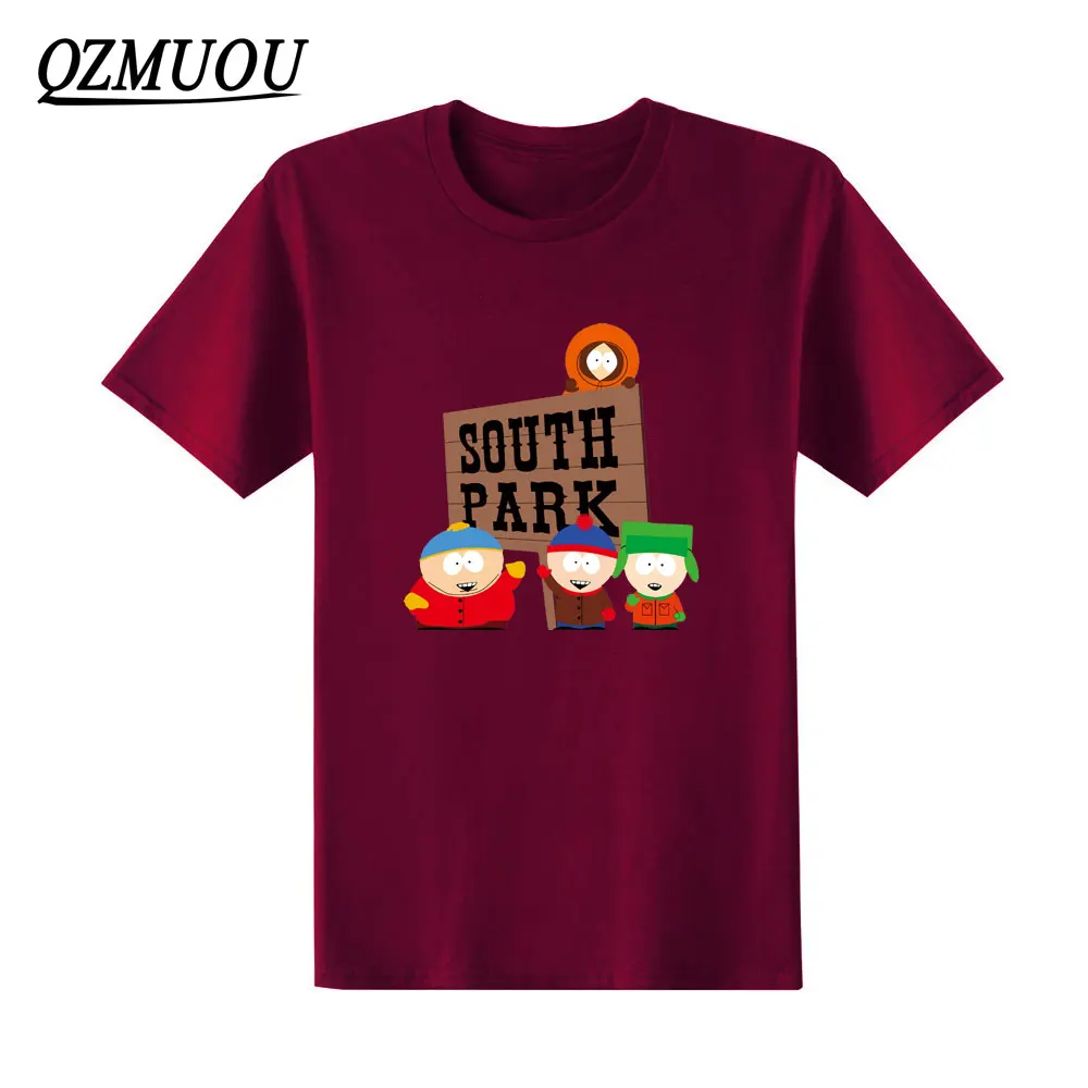 New Summer Fashion Cotton Pattern T Shirt Mens Clothing Cartoon Sitcoms SOUTH PARK T Shirts With Short Sleeve Top Tees Size