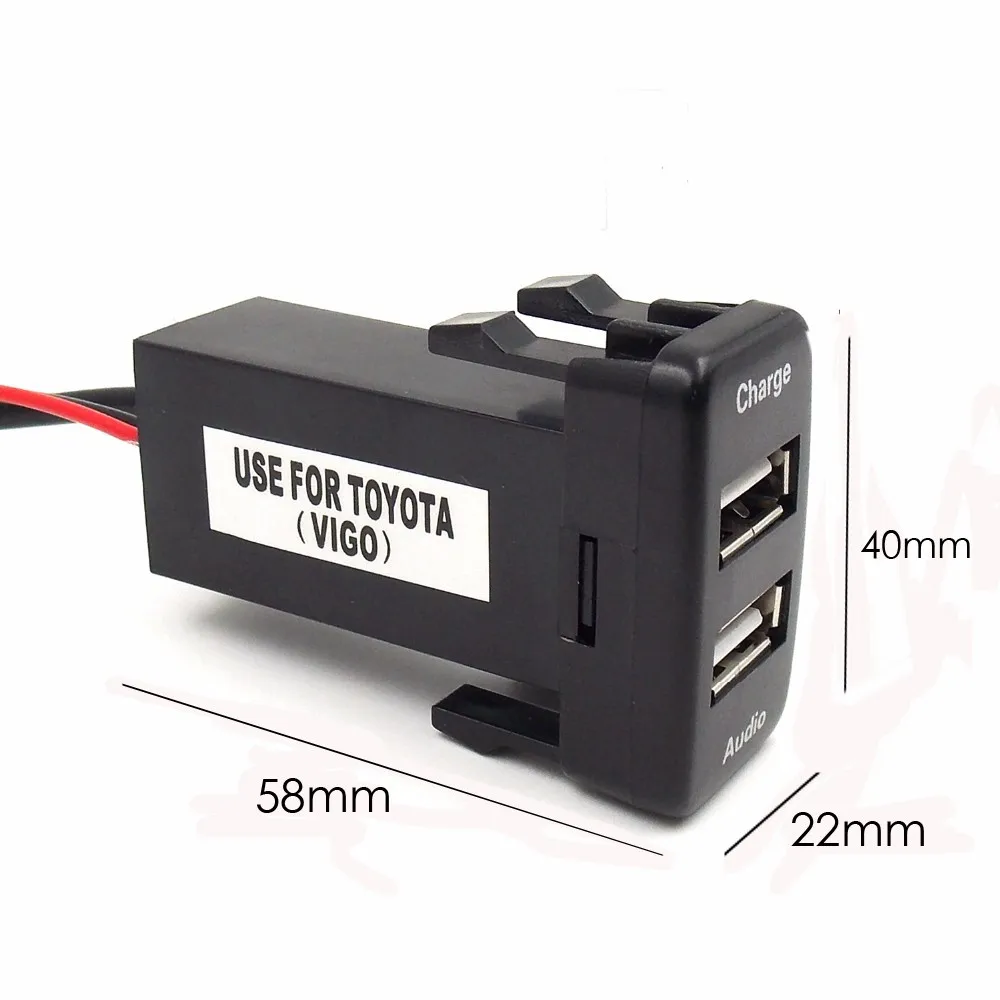 Устройство для автомобиля с двумя портами USB Зарядное устройство 12В с 2 портами(стандарт Порты и разъёмы Умное зарядное устройство адаптер 5V 2.1A/1A только для Toyota Hilux VIGO зарядных порта USB для автомобиля Зарядное устройство