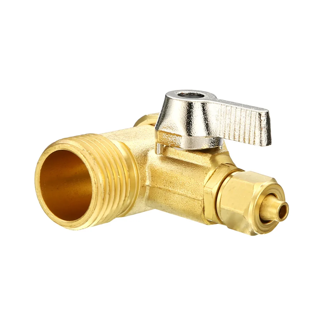 1/2'' To 1/4'' Brass Feed Ball Valve Water Filter Adapter Tee Connector Faucet Reverse Osmosis System for Home Water Taps Faucet