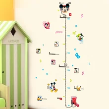 Cartoon Mickey Minnie Mouse Height Measure PVC Wall Stickers For Kids Room Home Decor Anime Growth Chart Mural Art DIY Poster