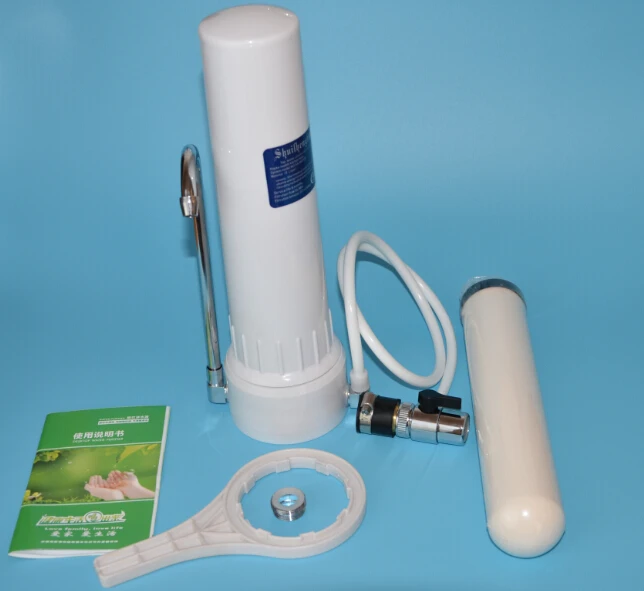 Filtro per acqua da scrivania/Purificatore d'acqua da banco con filtro ceramico da 0,1 micron, combinazione di filtro a carboni attivi e KDF per rimuovere sostanze chimiche e particelle. - immagine 2