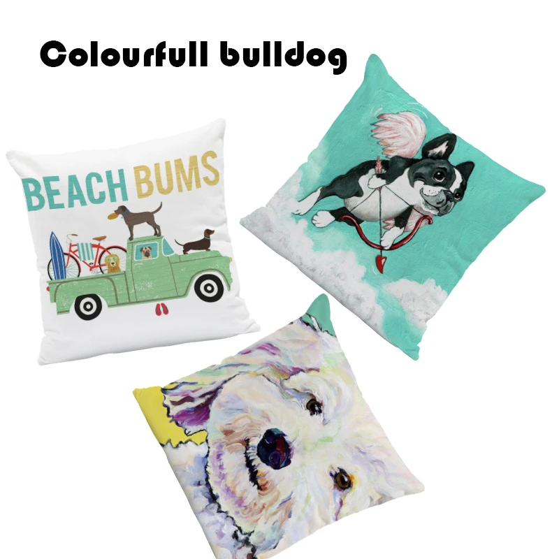 Dog Dachshund Boston Terrier Cushions Beach Beagles Pillows Schnauzer Home Outdoor Presents Dakimakura 17X17 Velvet Custom Made | Дом и сад