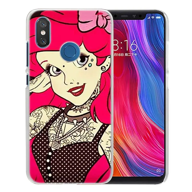 Для Xiaomi Redmi Note 7 Go 6 6A Pro S2 5 Plus 4X mi играть Honor 8 lite A2 A1 Прозрачный жесткий чехол Пластик чехол Ариэль маленькая татуировка в виде русалки - Цвет: 06