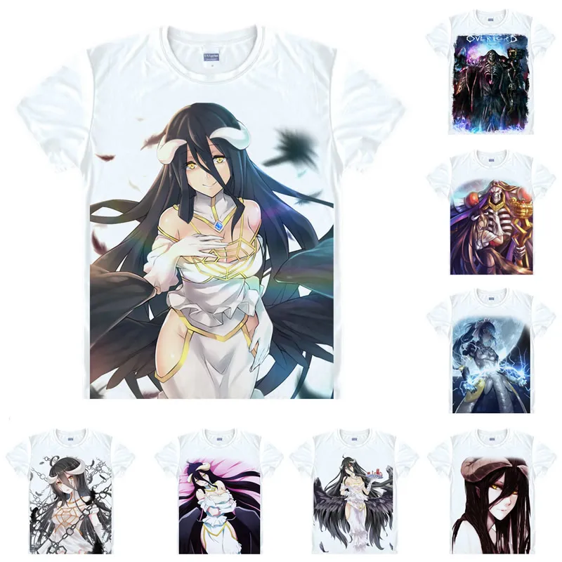 

Coolprint Anime Shirt Overlord T-Shirts Multi-style Short Sleeve Momonga, Ainz Ooal Gown Albedo Cosplay Motivs Hentai Shirts