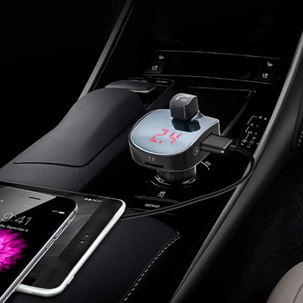 Маленькие Автомобильные FM передатчики громкой связи беспроводной Bluetooth lcd MP3-плеер двойной USB быстрое зарядное устройство Обнаружение напряжения