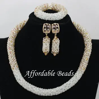

Single African Ladies Jewelry Set Glamorous Nigerian Beaded Jewelry Unique Style Wholesale NCD121