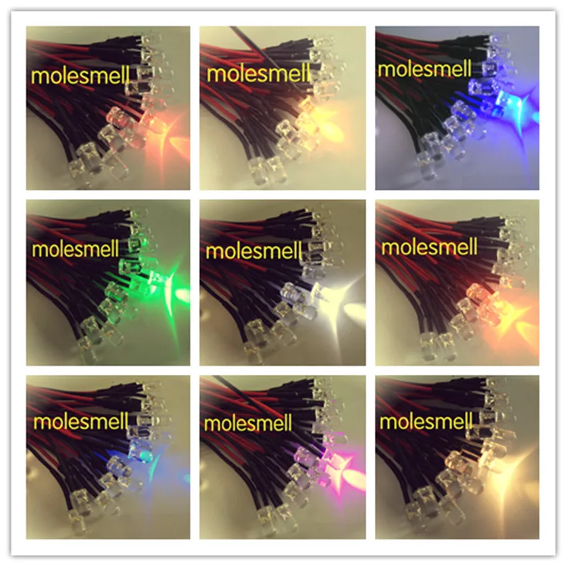 

10pcs 5mm 5v Colorful LED Lamp Light Set Pre-Wired 5V DC Wired led red yellow blue green white orange purple pink warm white