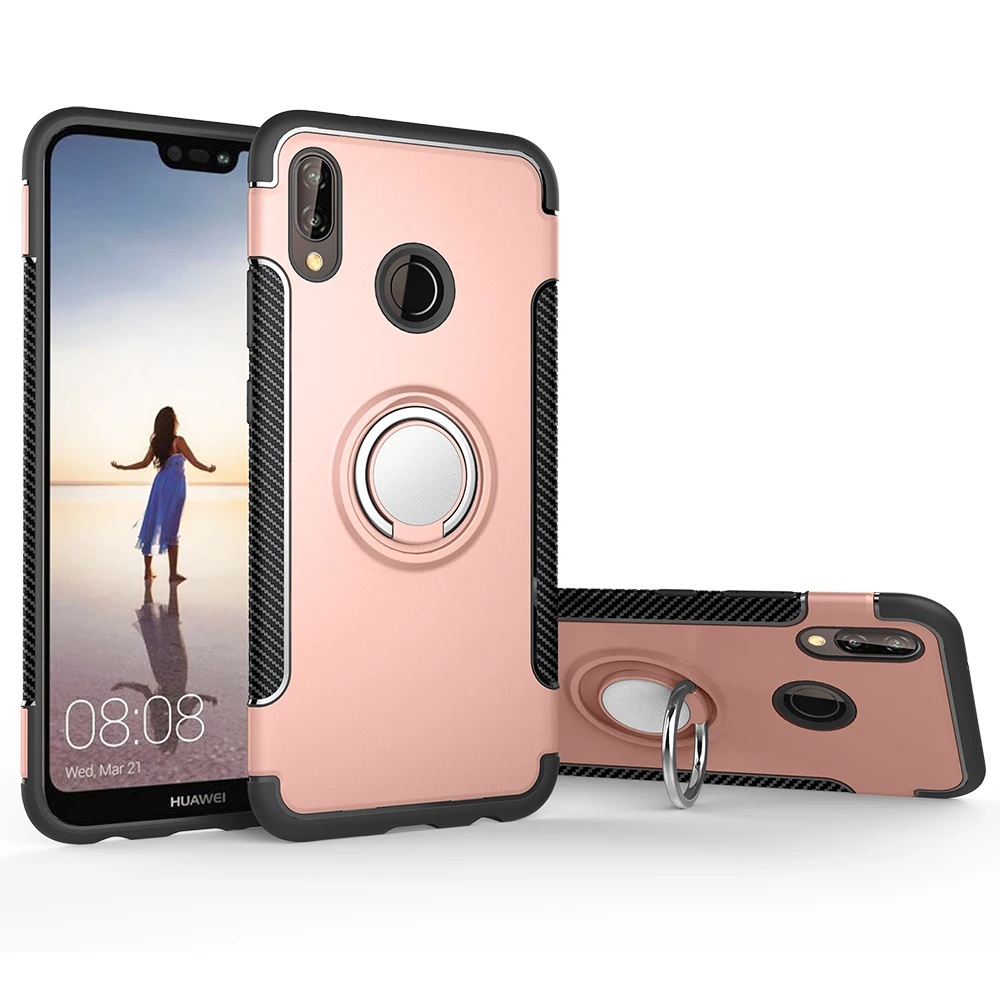 

Huawei P30 Lite Case Cover Shockproof Carbon Fiber Bumper Ring Silcone Protector Case Cover For Huawei P30 Lite Pro Fundas Coque