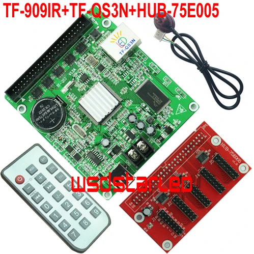 TF-909IR+ TF-QS3N+ HUB-75E005 ИК-пульт дистанционного управления светодиодный контроллер 1/32 сканирования 320*64 160*128 полноцветный асинхронный Светодиодный контрольная карта 2 шт./лот