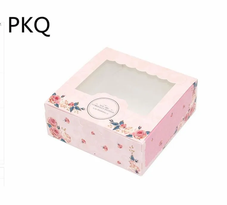 10 шт./лот розовый благодаря Макарон коробка, коробки для тортов и пирожных, шоколад/Muffin/коробка упаковки печенья 2/4/6 чашки кекс коробки