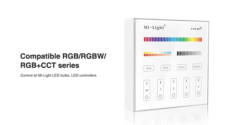 Milight B0 B1 B2 B3 B4 B8 4 зоны 8 зон 2,4 ГГц Беспроводной WI-FI переключатель сенсорной панели/RGBW/RGB+ CCT светодиодный Smart ПДУ