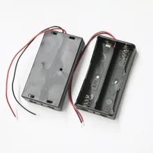 Чехол для хранения батареи пластик для 2x18650 коробка держатель черный с проводом свинца
