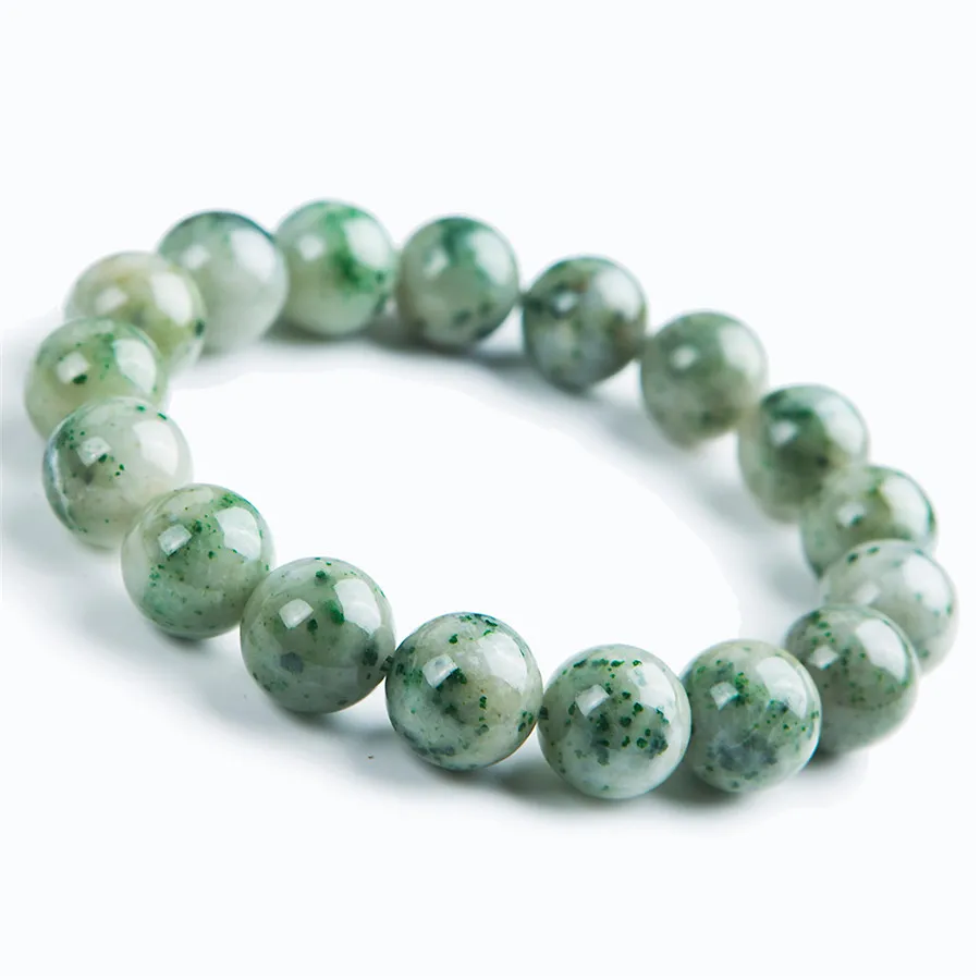 Genuine Green Gemstone Natural Dushan Jade Bracelets 13mm Powerful Crystal Stretch Round Bead Bracelet Drop Shipping | Украшения и