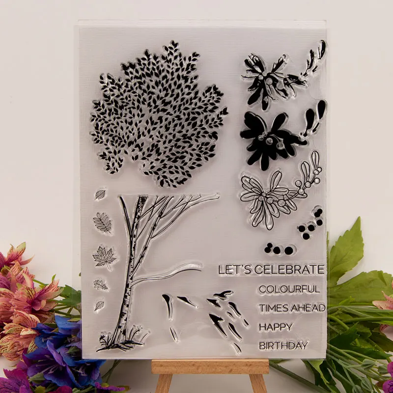 

tree Clear Silicone Stamps for DIY Scrapbooking/Card Making/Kids Christmas Decoration Supplies Popular A1245