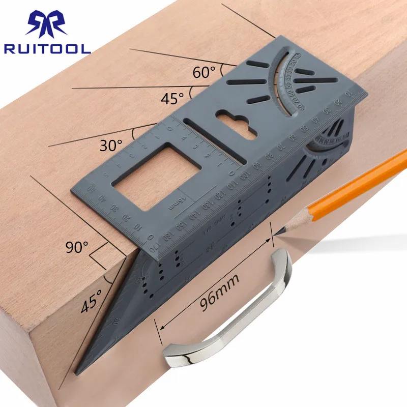 Деревообрабатывающий Манометр 0-170 мм T линейка 45 90 градусов угол маркировочный манометр ABS пластиковая линейка измерительные инструменты