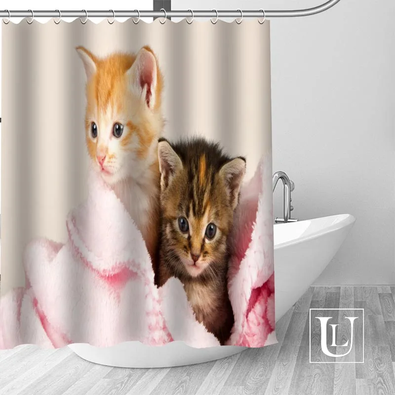 Shower Curtain Высококачественные пользовательские милые кошки крючки для занавески для душа плесени устойчивая занавеска для ванной Декор - Цвет: Shower Curtain