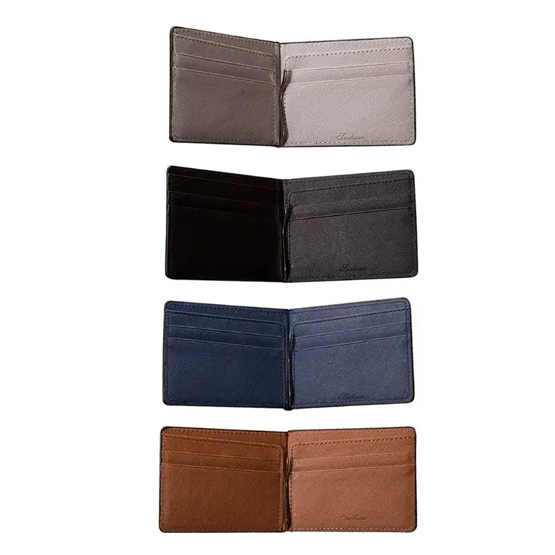 

1 Pc Fashion New Luxury Men Slim Wallet Money Clip Business PU Leather Cash ID Credit 11x8x0.5cm