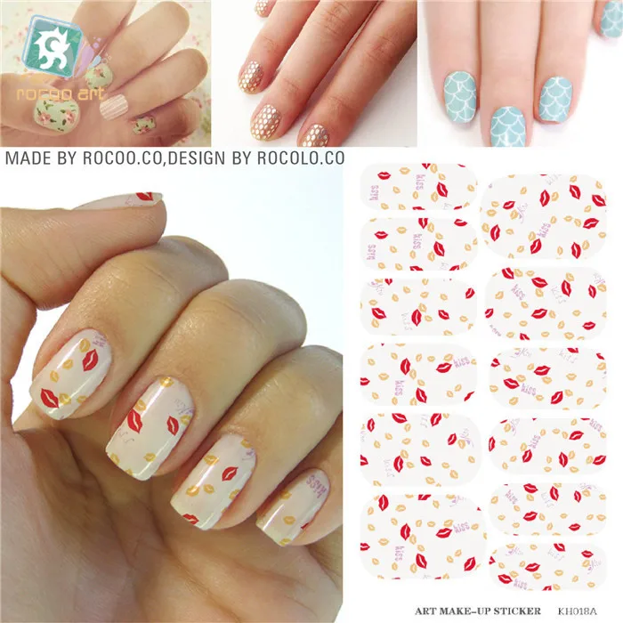 

Water Transfer Cute Sexy Red Lips Design Nails Stickers Manicure Styling Tools Water Film Paper Decals