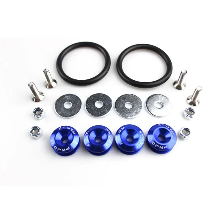 JDM Style Aluminum Bumper Quick Release Fasteners Fender Washers For Honda Civic Integra And Universal Car - Название цвета: Blue