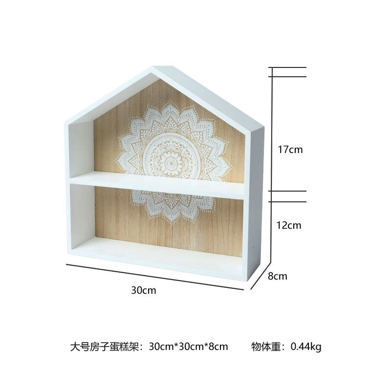 House Two Tier Винтажная печать деревянная подставка для торта пищевое печенье пончики для пиццы поднос для дома кухня Выпечка магазин Свадебный Дисплей Украшение - Цвет: House Two Tier