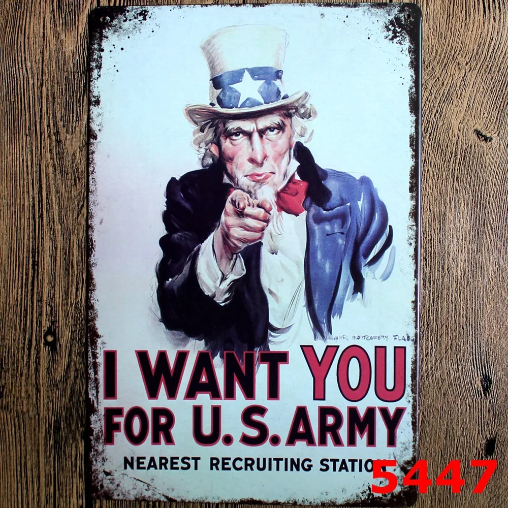 

Free Shipping! Retro Style Cool I want You Paintings Tin Sign Metal Wall Sticker Wall Decor Tin Plaque Shop or Home Decor Craft