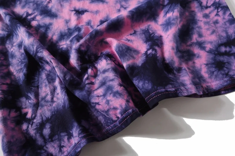 Plegie tie dye футболка унисекс Хип-Хоп футболка летние свободные футболки с круглым вырезом футболка из хлопка 5 цветов