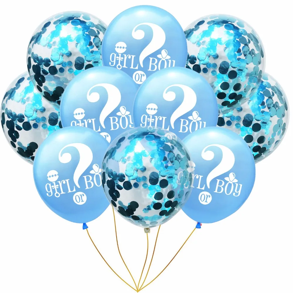 

10Pcs/Set Gender Reveals He or She Transparent Wave Point Combination Balloon Gender Reveal Birthday Party Decoration