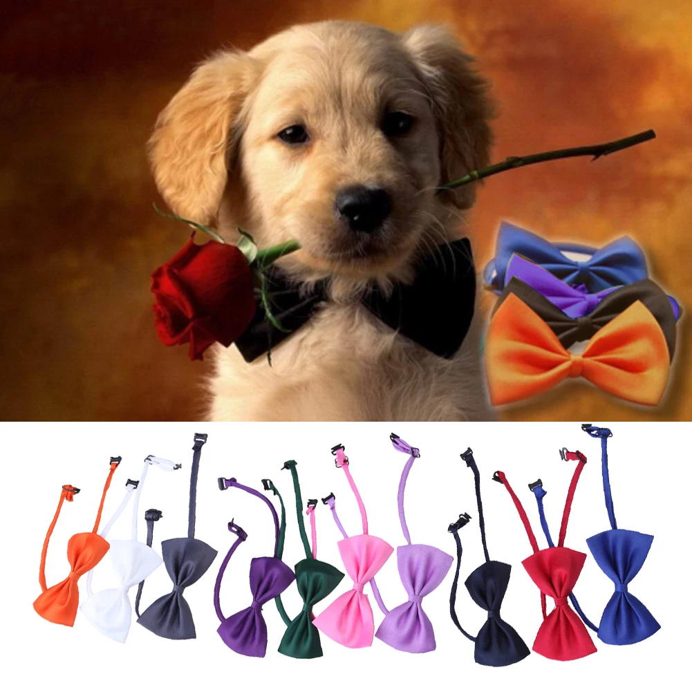 

10PCS Lovely Cute Bow Butterfly Tie Neckties Decor Adjustable Colorful Dog Cat Pet Necktie Neck Collar for Wedding Party