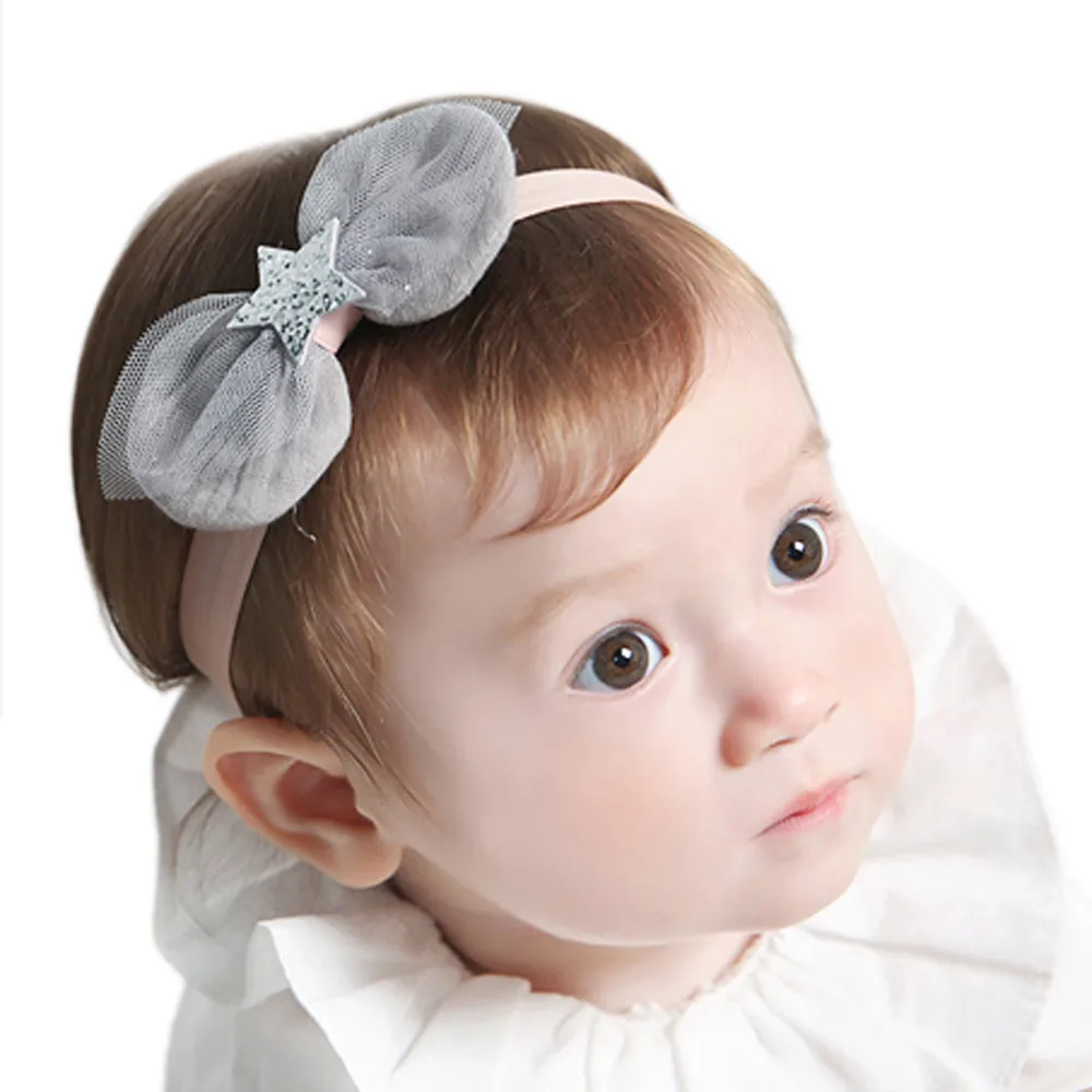 

Hair Accessories Scrunchie Cute Kid Baby Headwear Girls Princess Bowknot Sequins Headband Elastic Hairband Haar Accessoires