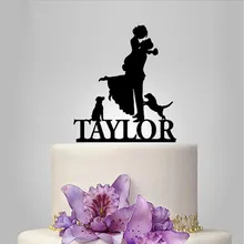 Персонализированные Акриловые пары с собакой и кошкой свадебный торт Топпер/Свадебный стенд/Свадебные украшения/Пользовательский Топпер