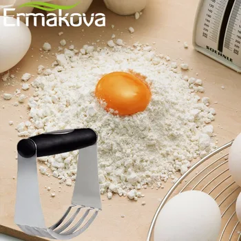 

ERMAKOVA Pastry Cutter Mixer Blender Convenient Baking Dough Blender and Cutter with Blades Stainless Steel Pastry Baking Tool