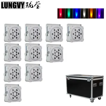 

Free Shipping 10pcs/Lot Flight Case 12X18W RGBWA UV 6IN1 LED Par Light DMX Wireless Battery Powered Led Par Can