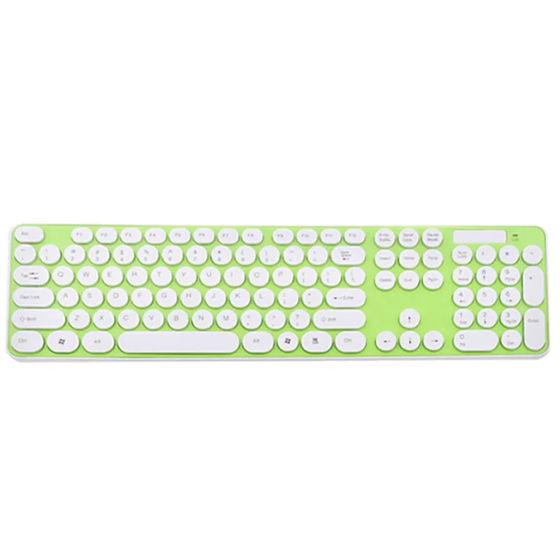 

2.4GHz Wireless Keyboard + Mouse Smart Power-saving Combo Cordless Round Key Set for Laptop Computer LSMK99
