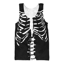 Harajuku сексуальный Череп Скелет жилет Хэллоуин дух кости 3d печать майка Мужская Унисекс майка Джерси футболки Плюс Размер