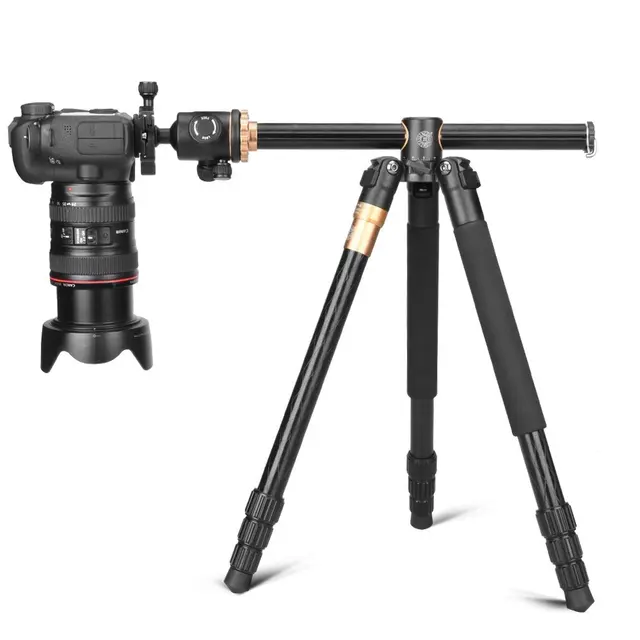 Q999H Horizontal Arm Camera Tripod 61" Professional Portable