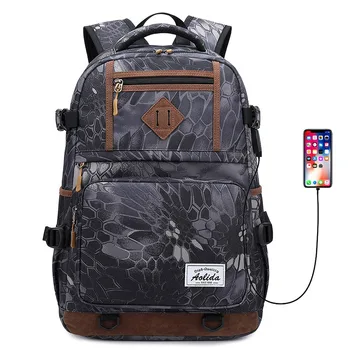 

Brand New Mens Backpack Oxford Camouflage Outdoor Sports Travel Bags with USB Port Large Capacity Double Shoulder Schoolbag