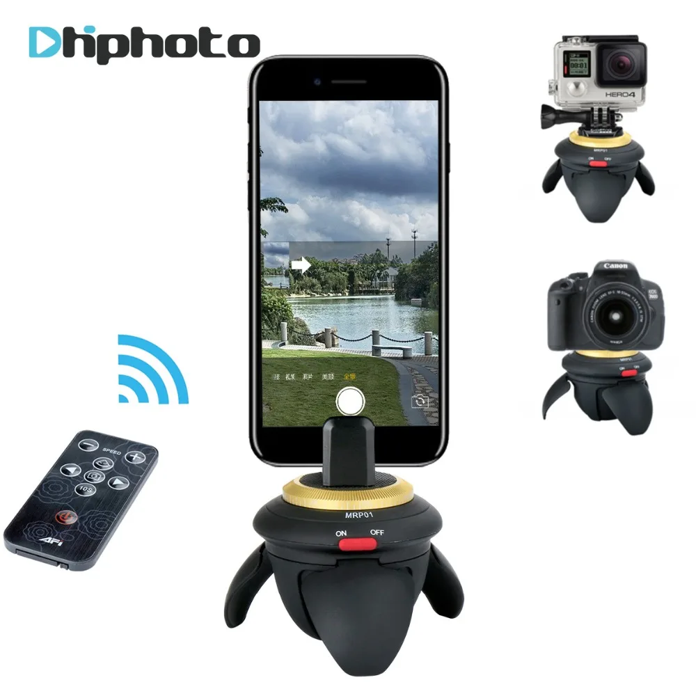 

Electric Panoramic Pan Tripod Head 360 degree Motorized Time Lapse Rotator Selfie Stick for Smartphone Gopro SJCAM Action Camera