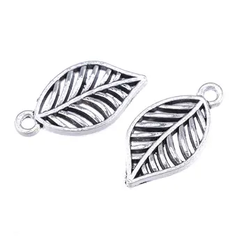 

JUYA 20pcs/lot 19.5x9.5mm Alloy Hollow of Leaves Charms for Women Pendant Earring Jewelry Making Supplies DIY Accessories AO0715