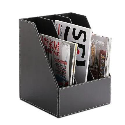 

quality leather file block file box desktop storage