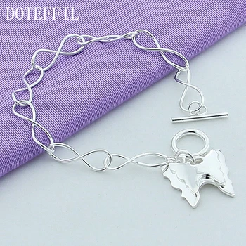 

DOTEFFIL 925 Sterling Silver Two Butterflies Pendant Bracelet For Woman Charm Wedding Engagement Party Fashion Jewelry