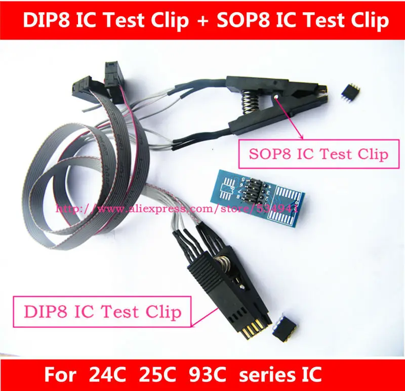 Программист тест ing Clip SOP16 SOP SOIC 16 SOIC16 Pin IC тестовый зажим с кабелем/SOP16 К DIP8 IC Flash Clip