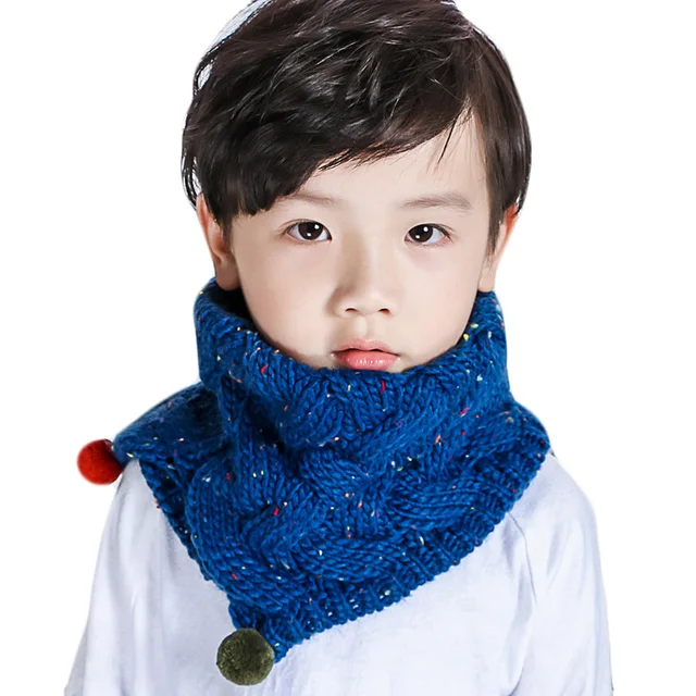 Cotton Winter Children Scarf Pipe To The Neck O Ring Neck Scarves Girl Boy Knitted Wool Collar